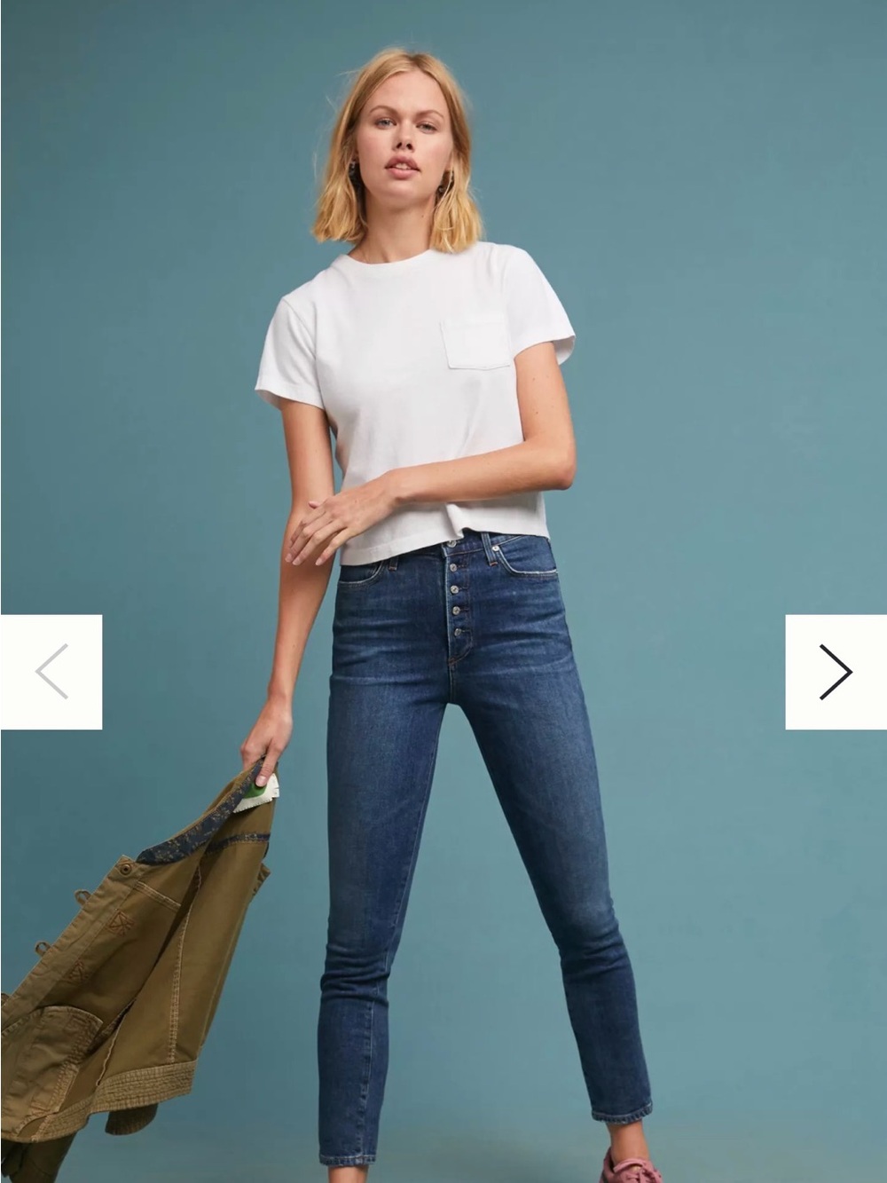 Citizens Of Humanity High-Rise Button-Fly Dark Blue Jeans